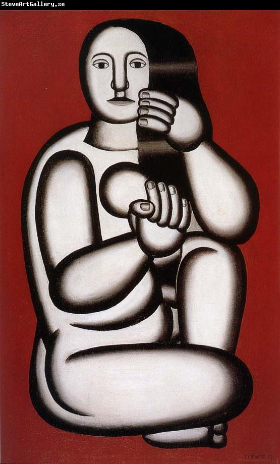 Fernard Leger The female nude on the red background